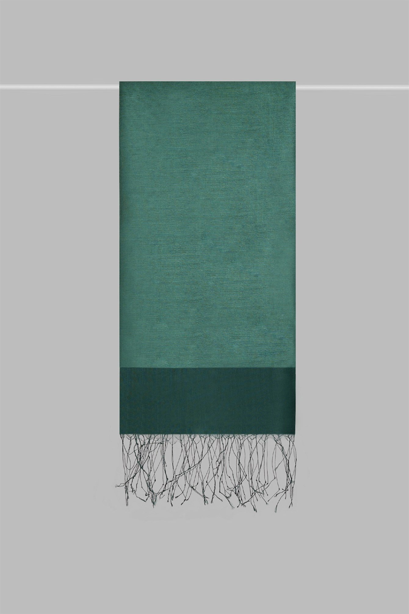 Çift Katlı Zümrüt Tül Şal