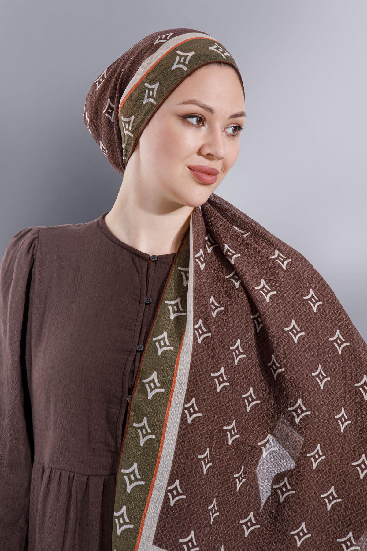 FENZA logo kahverengi şal