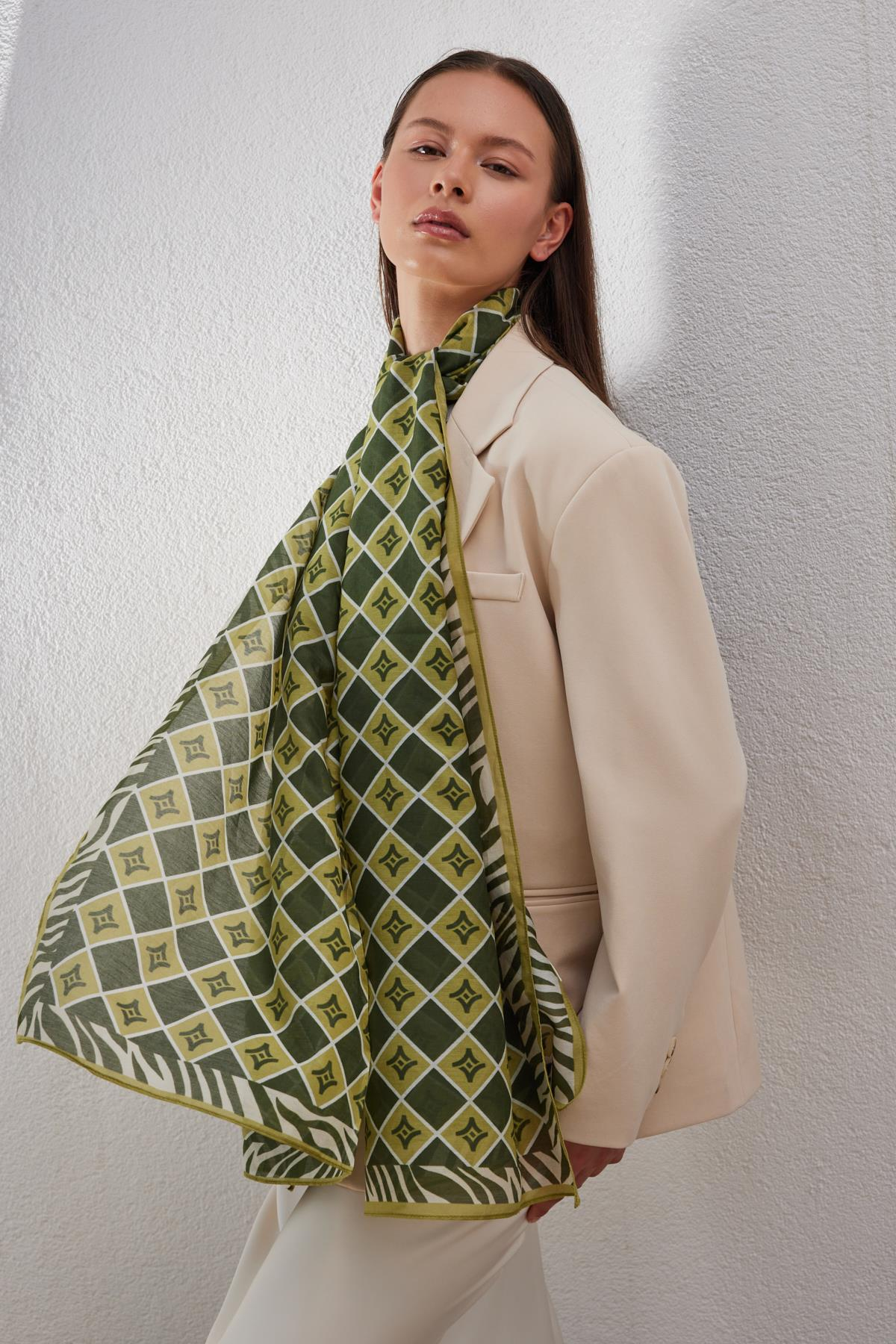 FENZA safir yeşil logo şal