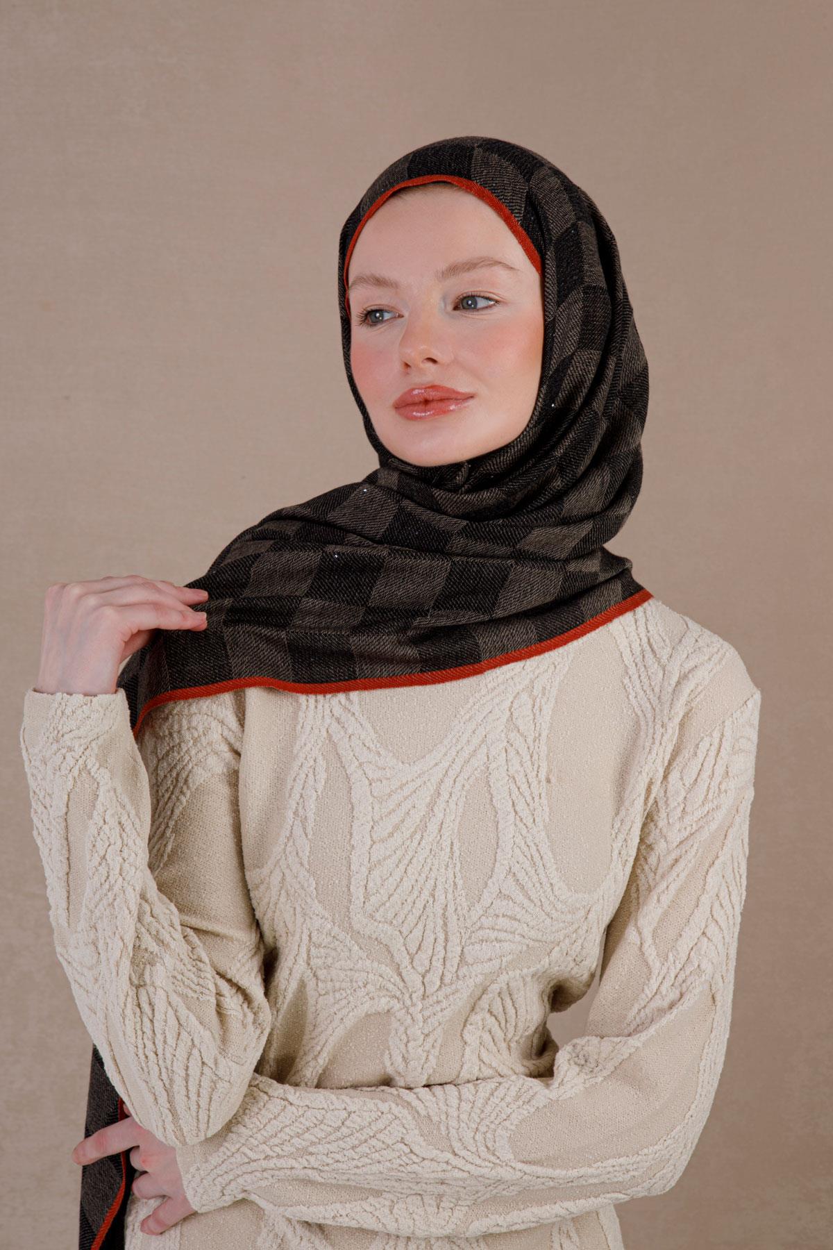 FENZA siyah kahve şal